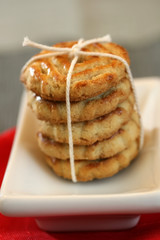 close up of festive cookies for gift giving