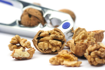 Walnuts with nutcracker