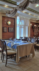 Tables in the restaurant.