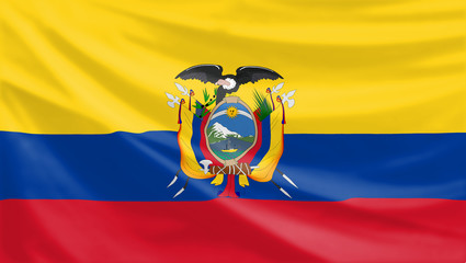 flag of the republic of equador - obrazy, fototapety, plakaty