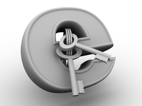 Symbol for internet with keys