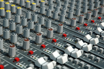 Operator's console of a sound recording.