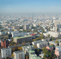 Obraz premium A panoramic view of the moscow city skyline