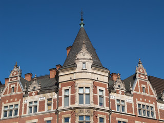 Details of old building in Helsinki, close-up