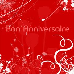 Carte anniversaire rouge