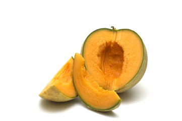 fresh melon on white background