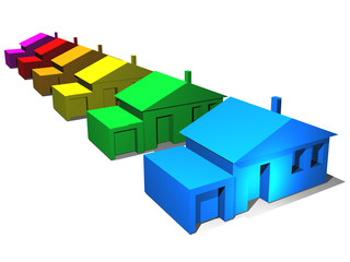 Immobilien Regenbogenfarben