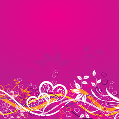 Valentines floral background, vector illustration