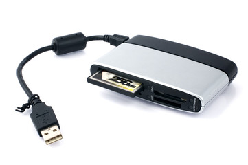 Memory card reader with CF card and usb pen