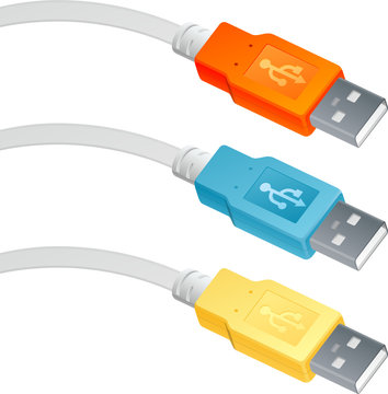 Cables USB, illustration vectorielle