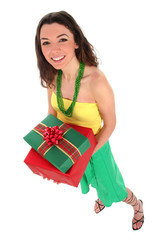 Woman holding gifts