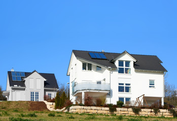 House with solar panels on the roof