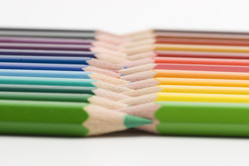 color pencils, the rainbow out of wooden