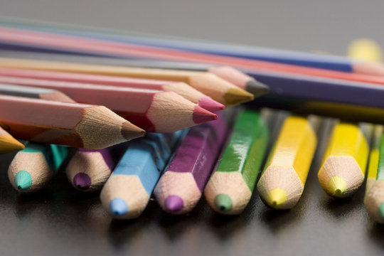 color pencils, the rainbow out of wooden