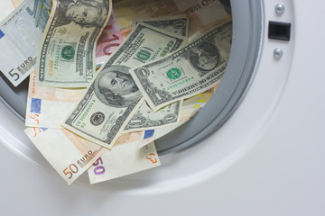 Money laundering. Money cleaning concept