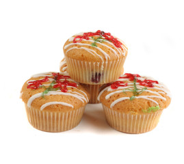 Muffin cake over white