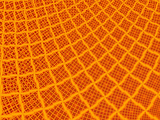 Griglia arancione fatta di maglie frattali ripetitive