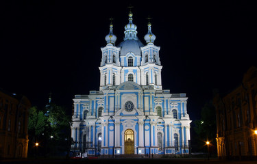 Fototapeta na wymiar Smolnyi cathedral. Russia. St.-Petersburg.