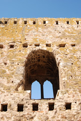 Wall of old castle Smederevo on Danube in Serbia 