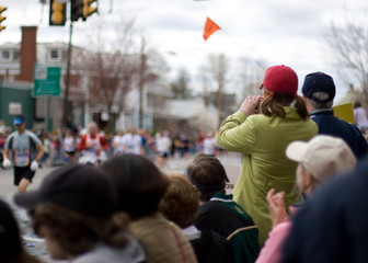 Spectators at a marathon