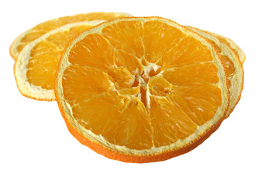 Isolated dried slices of orange, a bit crispy now - 5421474