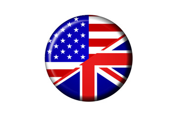 USA & UK Flaggen Knopf