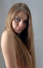 Fototapeta premium beautiful naked woman with long hair