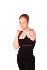 Boxing style self defence with closed hands