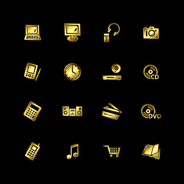 Gold e-shop icons