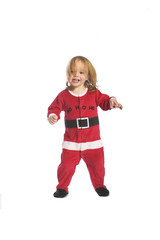 Child in santa pyjamas