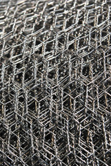 Metal net in close up