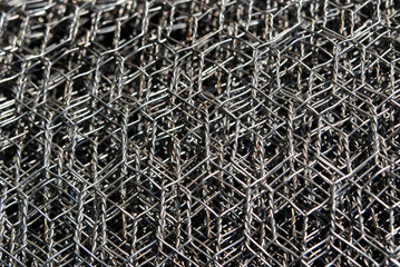 Metal net in close up