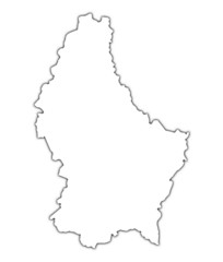 Obraz premium Luxembourg outline map with shadow