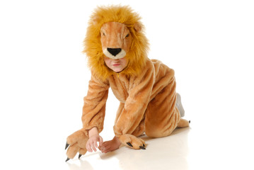 The boy in a fancy dress of a lion - 5432432