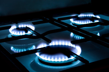 Flames of gas stove.