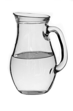 clear glass vessel used for holding water,