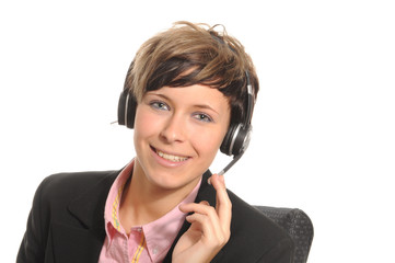 Junge Frau am Telefon