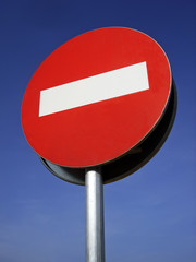 Forbidden Direction Signal in an european road
