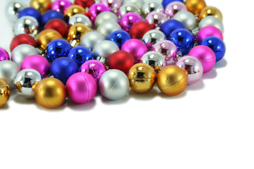 christmas tree bubbles over the white background