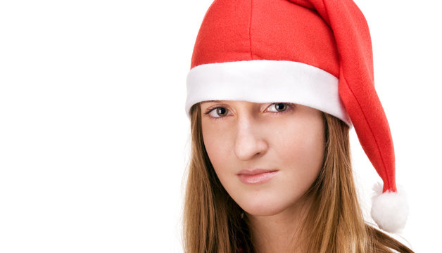 Girl in santas hat