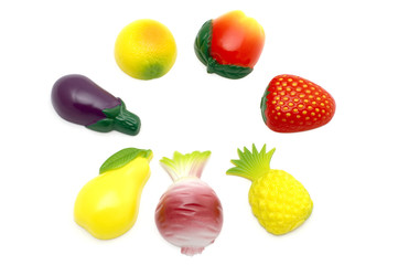 object on white - magnet- fruit and vegetables