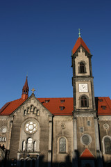 Fototapeta na wymiar Kościół ewangelicki na rynku w Tarnowskich Górach