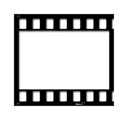 35mm black film strip isolated on white