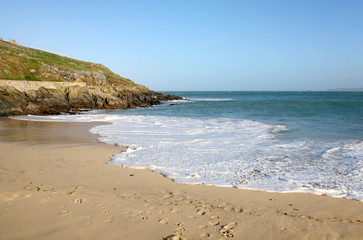 White water on Porthgwidden Beach, St. Ives, Cornwall.