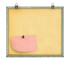 bulletin board against pure white background