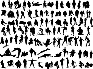 100 silhouettes of the people