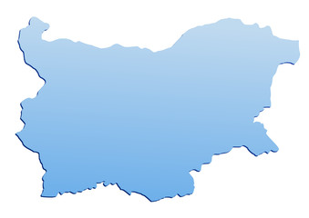 Carte de la Bulgarie bleu