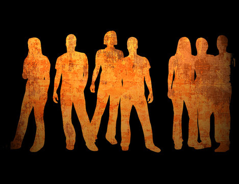textures style of people silhouettes 