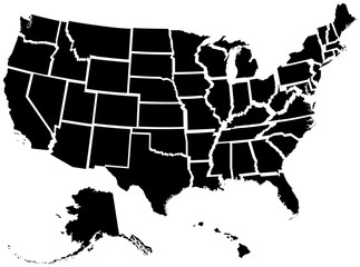 Detailed illustration of all fifty states