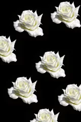 Stickers meubles Fleurs noir et blanc papier fleuri